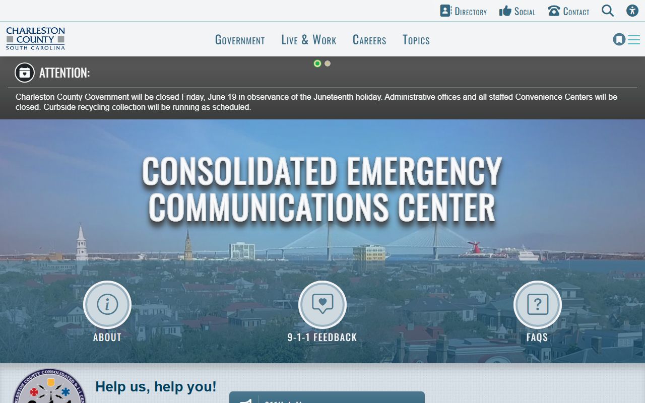 Charleston County arrest records and Consolidated 911 reporting source