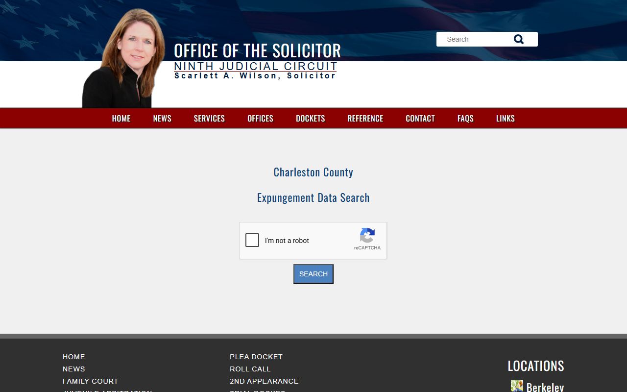 Charleston County criminal court records expungement case inquiry portal