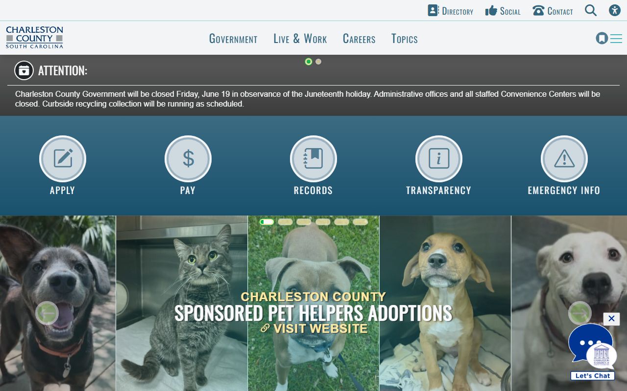 Charleston County court records government homepage