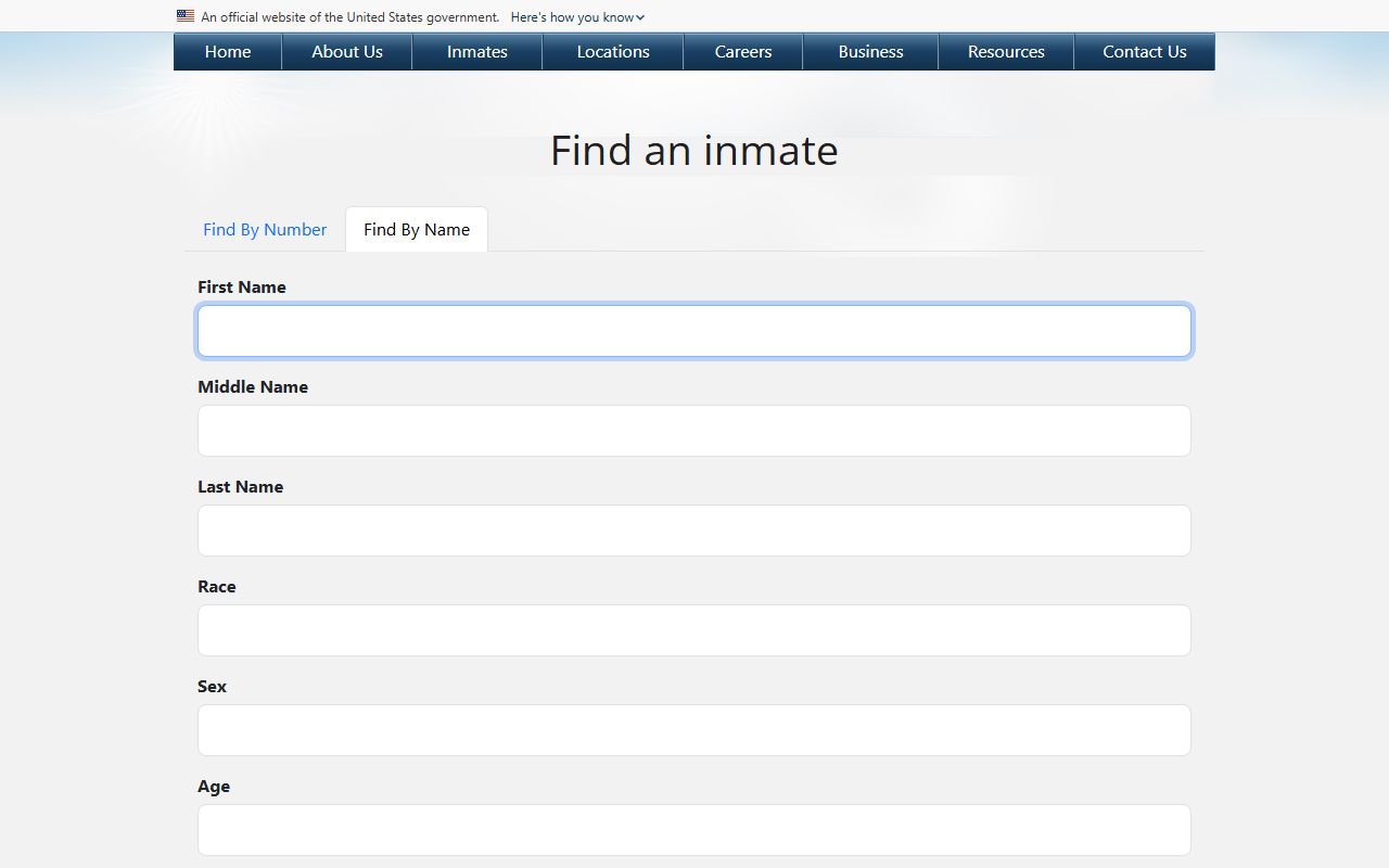 Charleston County inmate search BOP by name form