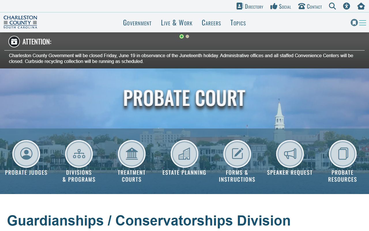 Charleston County probate records guardianship and conservatorship fees