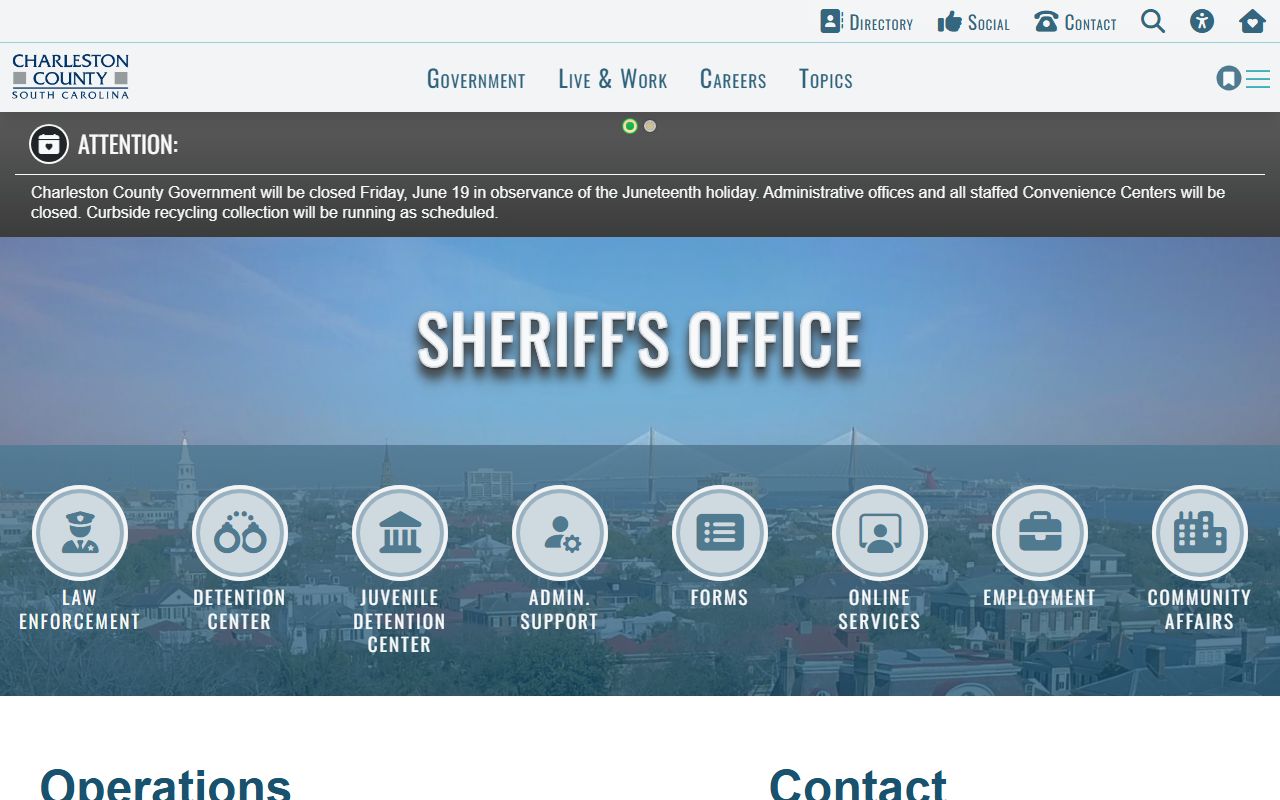Charleston County warrant records sheriff operations judicial division